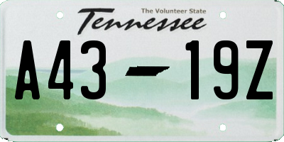 TN license plate A4319Z