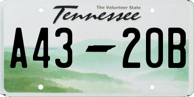 TN license plate A4320B