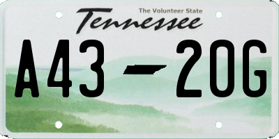 TN license plate A4320G