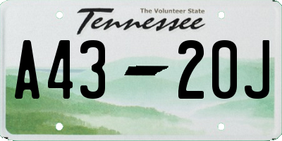 TN license plate A4320J