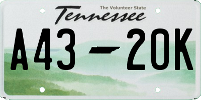 TN license plate A4320K