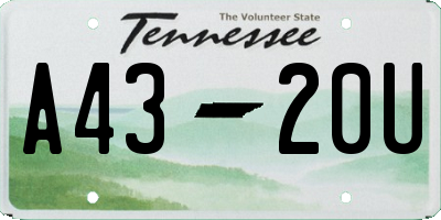 TN license plate A4320U