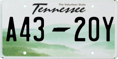 TN license plate A4320Y