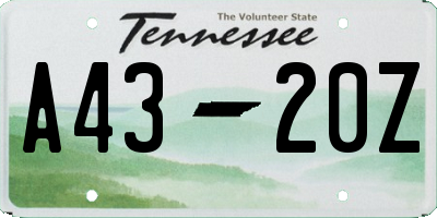 TN license plate A4320Z