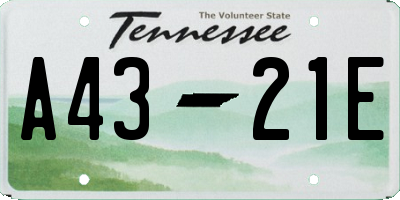 TN license plate A4321E