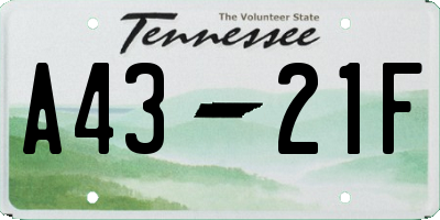 TN license plate A4321F