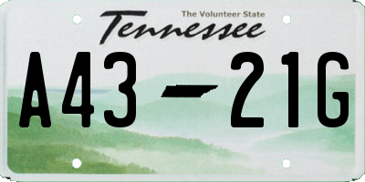 TN license plate A4321G