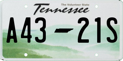 TN license plate A4321S