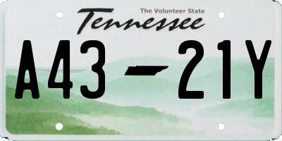 TN license plate A4321Y