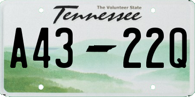 TN license plate A4322Q