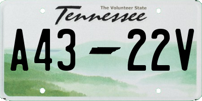 TN license plate A4322V