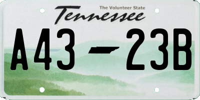 TN license plate A4323B