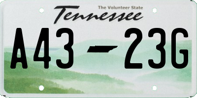 TN license plate A4323G