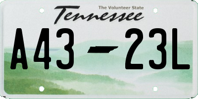 TN license plate A4323L