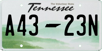 TN license plate A4323N