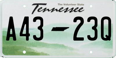 TN license plate A4323Q