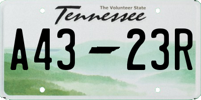 TN license plate A4323R