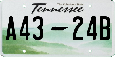TN license plate A4324B