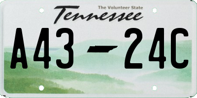 TN license plate A4324C