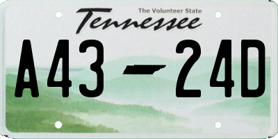TN license plate A4324D