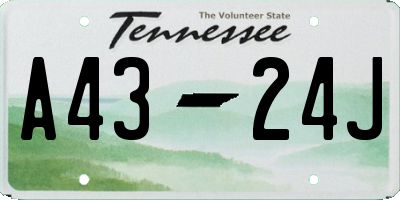 TN license plate A4324J