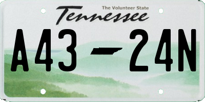 TN license plate A4324N