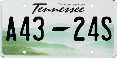 TN license plate A4324S