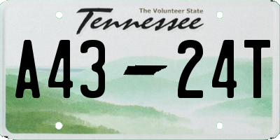 TN license plate A4324T