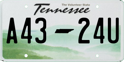 TN license plate A4324U