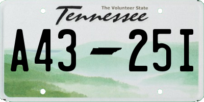 TN license plate A4325I