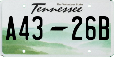 TN license plate A4326B