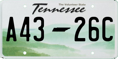 TN license plate A4326C