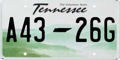 TN license plate A4326G