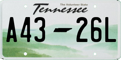 TN license plate A4326L