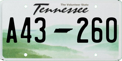 TN license plate A4326O