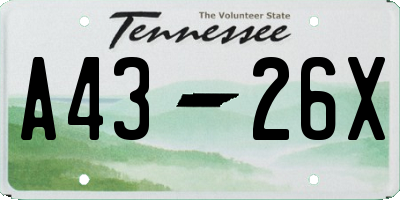 TN license plate A4326X