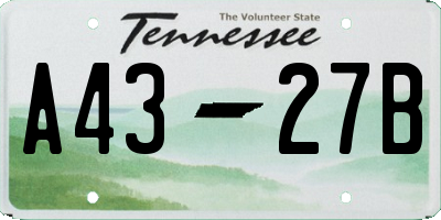 TN license plate A4327B