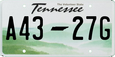 TN license plate A4327G