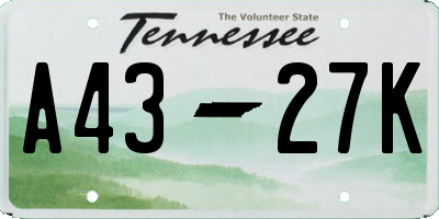 TN license plate A4327K