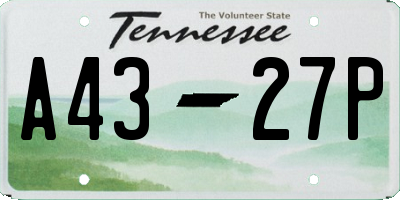 TN license plate A4327P
