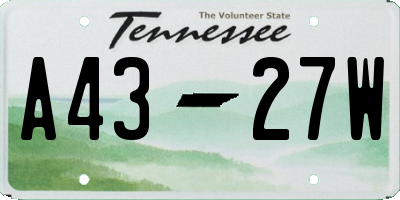 TN license plate A4327W