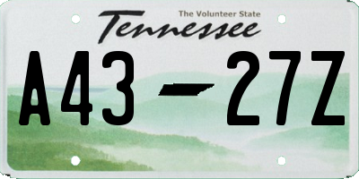 TN license plate A4327Z