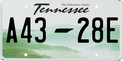 TN license plate A4328E