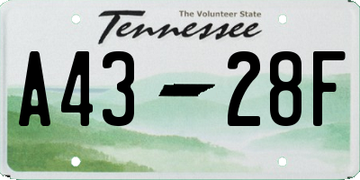 TN license plate A4328F
