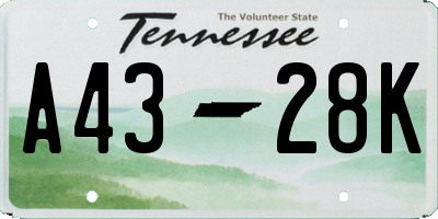 TN license plate A4328K