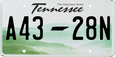 TN license plate A4328N