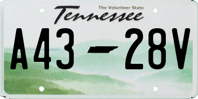 TN license plate A4328V