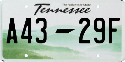 TN license plate A4329F