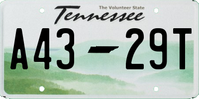 TN license plate A4329T