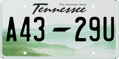 TN license plate A4329U